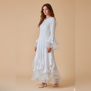 MINA Long Silk Organza Dress Langenlook Style Size‎ Large Fairy Core Romantic